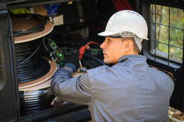 Telephone Engineer At Work