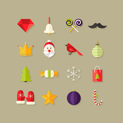 Christmas Flat Icons Set 1