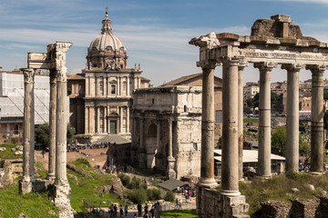 Fototapeta na wymiar View of Imperial Fora from Monte Tarpeo street - Rome(IT)