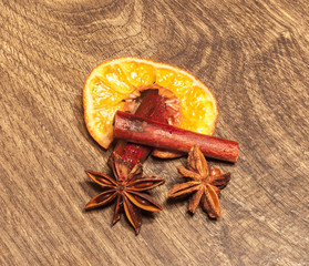 Star anis, cinnamon and orange