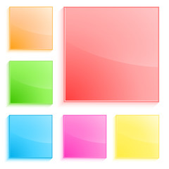 plastic-squares-banner-isolated-white-background