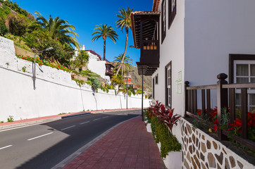 Street in Hermigua village, La Gomera, Canary Islands