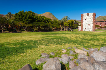 Torre del Conde fort in park of San Sebastian, La Gomera island