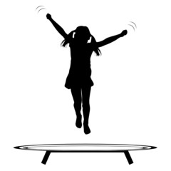 girl jumping trampoline