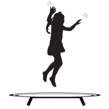 girl jumping trampoline