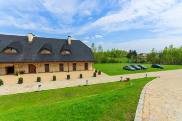 Fototapeta na wymiar Bobolice castle park near Krakow, Poland