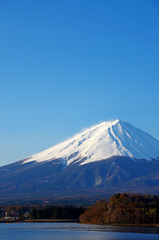 Fototapeta na wymiar 富士山と河口湖