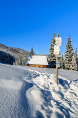Hut on Rusinowa polana in winter time, Tatra Mountains, Poland © pkazmierczak