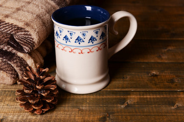 Cup of tea on table close-up
