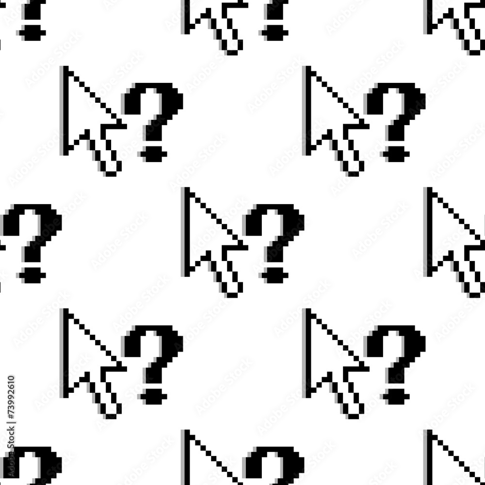 Poster seamless pattern of arrows and question marks