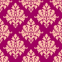 Beige damask seamless pattern