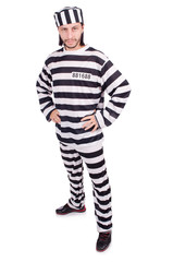Prison inmate isolated on the white background