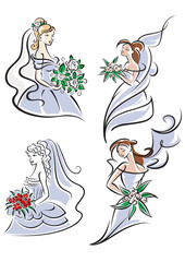 Bride holding bouquet of flowers