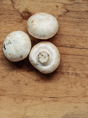 Food. Fresh white mushrooms champigonons