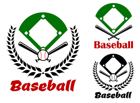 Baseball heraldic emblems or badges