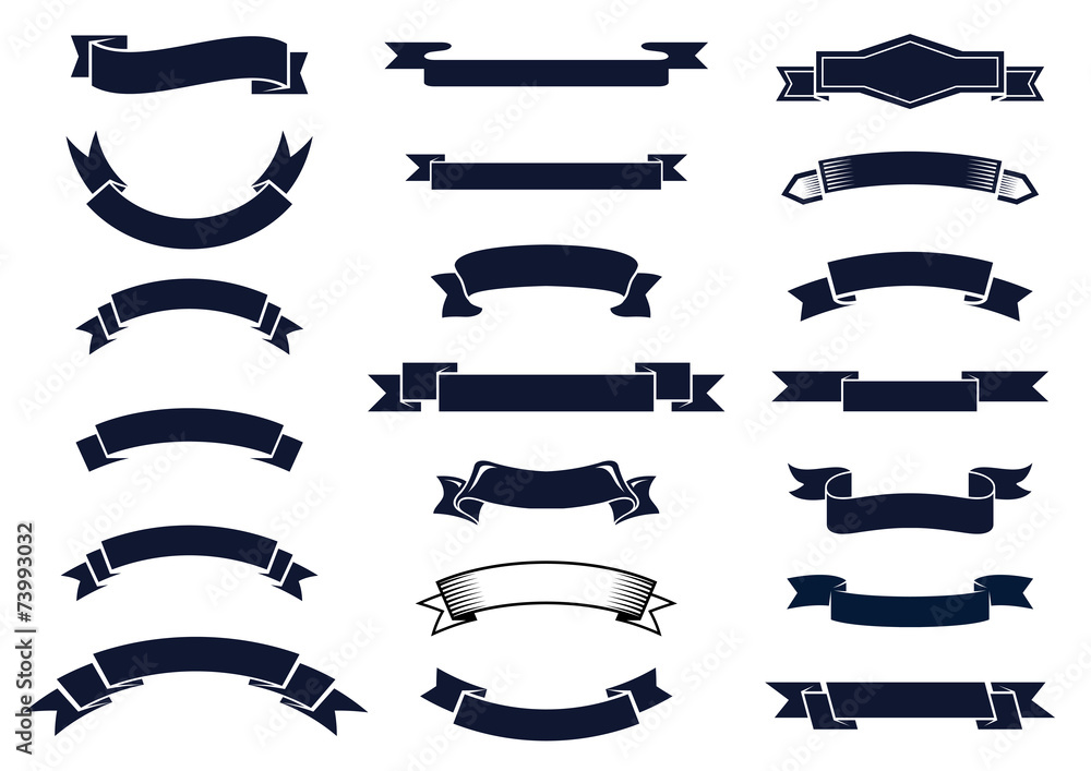 Wall mural classic vintage ribbon banners