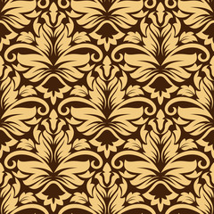 Seamless arabesque pattern in brown and beige