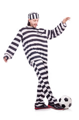 Prison inmate isolated on the white background
