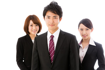 asian  businessgroup on white background