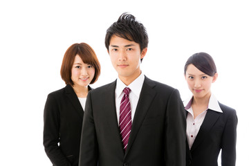 asian  businessgroup on white background