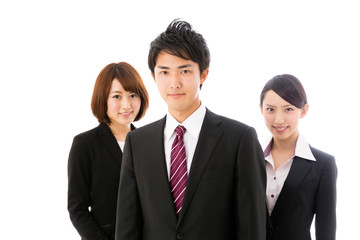 asian  businessgroup on white background