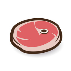 isolated raw piece of meat - vector