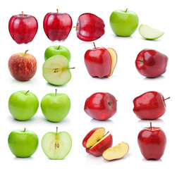 set of apple on white background