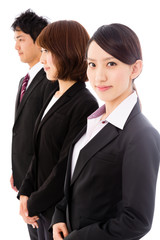 asian  businessgroup on white background