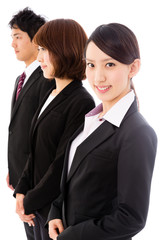 asian  businessgroup on white background