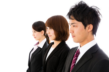 asian  businessgroup on white background