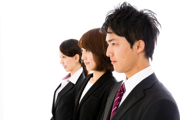 asian  businessgroup on white background