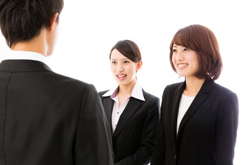 asian  businessgroup on white background