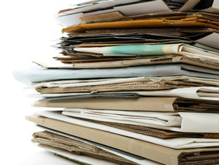 Big stack of papers, close-up