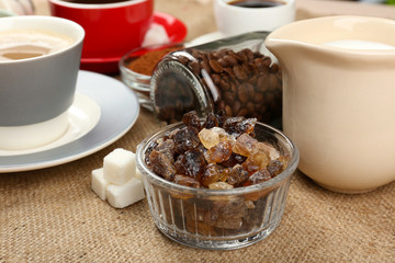 Fresh coffee with several ingredients