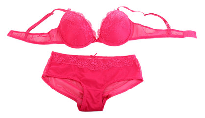 Elegant bra and panties isolated on white