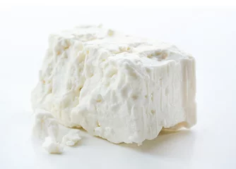 Fototapeten Feta cheese isolated on white © Africa Studio