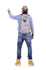 Young student isolated on the white background