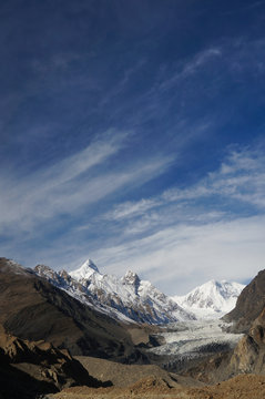 Pasu Glacier and beautiful sky in Northern  Pakistan