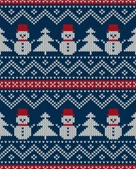 Papier Peint photo Motifs de Noël Modèle tricoté sans couture de vacances d& 39 hiver