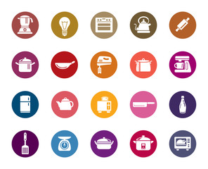 Kitchen Utensils Color Icons