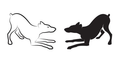 Vector image of an dog on white background