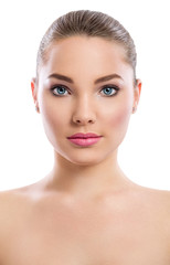 Obraz premium Beauty girl, portrait of beautiful young woman looking at camera