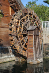 The carriage wheel of a water mill in Chinese garden