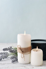 Candles with lavender