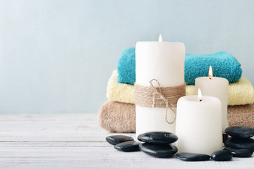 Candles with towels