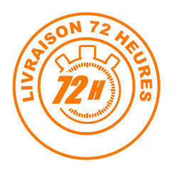 livraison 72 heures sur bouton web rond orange