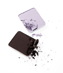 Brown and purple colour eye shadow