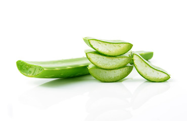 aloe vera fresh leaf isolated on white