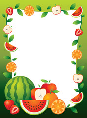 Mixed Fruits, Border, Frame