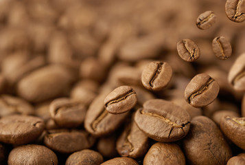Flying coffee beans
